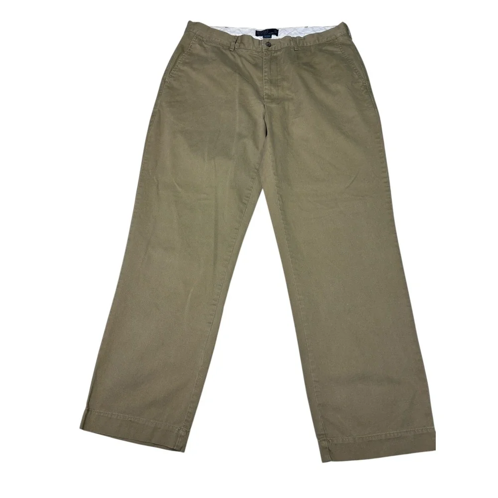 Vintage Polo Ralph Lauren Mens Classic Chino‎ Pants 38/32 Cotton Khaki Casual